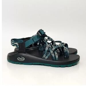 Chaco ZX2 Classic Angular Teal Green Black Strappy Sandal NWOT 9